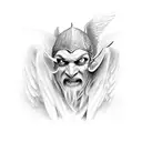 Angel killing devil tattoo design idea