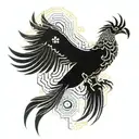 Scorpion Eagle Phoenix tattoo design idea