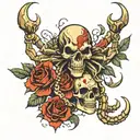 scorpion and skull tattoo design idea