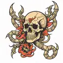 scorpion and skull tattoo design idea