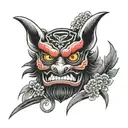 tengu mask tattoo design idea