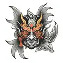 tengu mask tattoo design idea