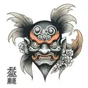 tengu mask tattoo design idea