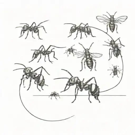ants walking tattoo design idea