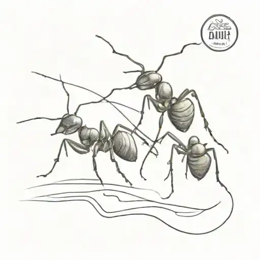 ants walking tattoo design idea