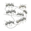 ants walking tattoo design idea