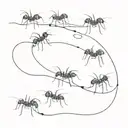 ants walking tattoo design idea