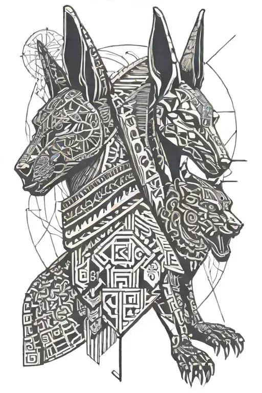 anubis and horus tattoo design idea