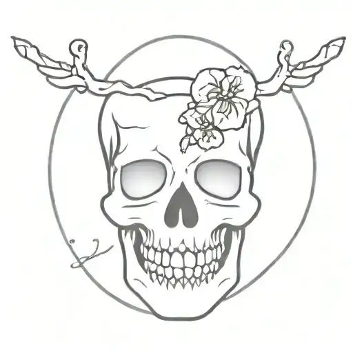 cute skull as a match tattoo design idea