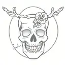 cute skull as a match tattoo design idea