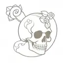 cute skull as a match tattoo design idea