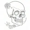 cute skull as a match tattoo design idea