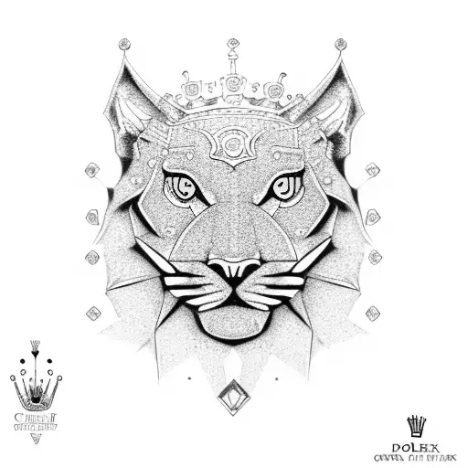 Rolex crown with panther tattoo design idea