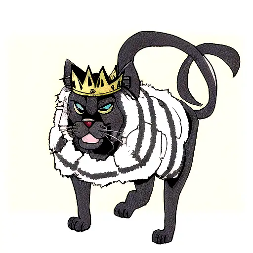 Panther wears a crown like rolex tattoo design idea