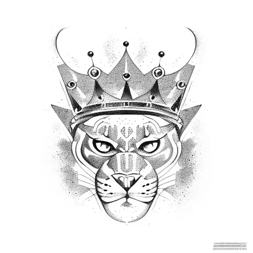 Panther wears a crown like rolex tattoo design idea