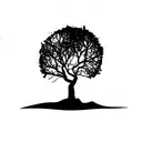 tree half alive half dead tattoo design idea