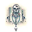 Sicario dog with guns killing people tattoo design idea
