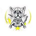 Sicario dog with guns killing people tattoo design idea