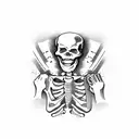 skeleton with beer tattoo design idea