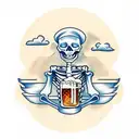 skeleton with beer tattoo design idea
