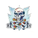 skeleton with beer tattoo design idea