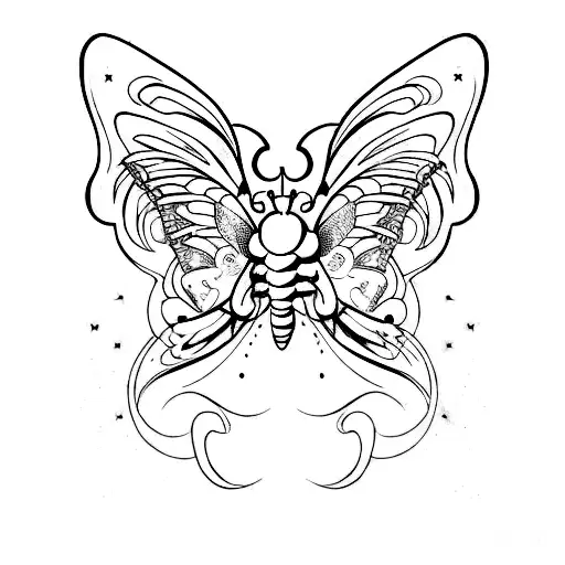 demonic butterfly tattoo design idea