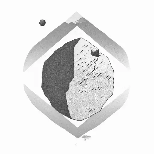 A silhouette of Sisyphus pushing a boulder uphill, with a philosophical quote incorporated tattoo design idea