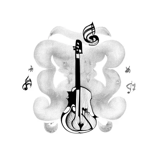 Stave with musical notes tattoo design idea