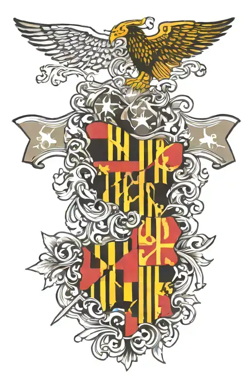 incoporate maryland flag and my sons Benton's birthday which is on 12/31/2016 tattoo design idea