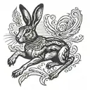 hare running tattoo design idea