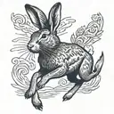 hare running tattoo design idea