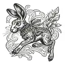 hare running tattoo design idea