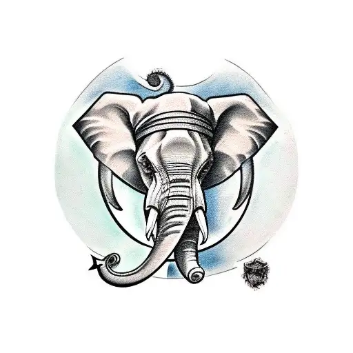 4 ever 4 me with elephant  tattoo design idea