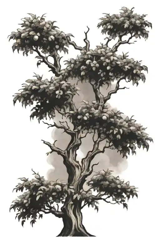 apple tree tall tattoo design idea