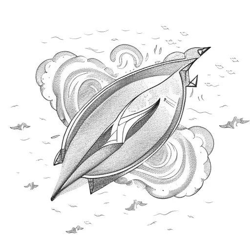 Wind Blowing across a turbulent ocean tattoo design idea