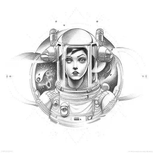 Gemini space tattoo design idea