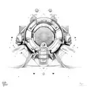 Gemini space tattoo design idea