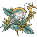 egret tattoo design idea