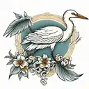 egret tattoo design idea