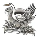 egret tattoo design idea