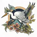 egret tattoo design idea