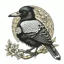 Australian magpie tattoo design idea