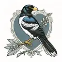 Australian magpie tattoo design idea