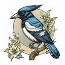 Australian magpie tattoo design idea