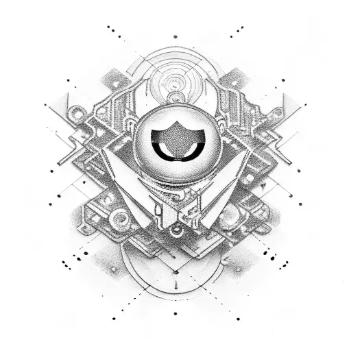 Techno with smily symbol tattoo design idea