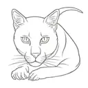 A cat inside a dog inside a cougar in one line tattoo design idea