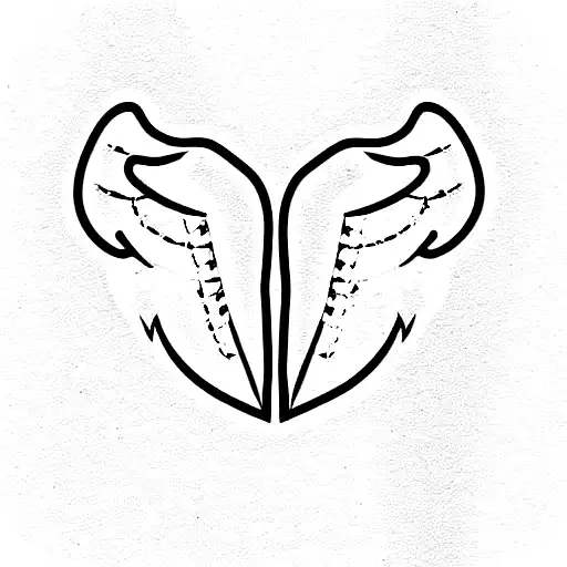 angel wings with three two letter words scattered tattoo design idea