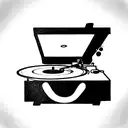 record player tattoo design idea