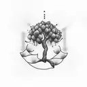 olive tree tattoo design idea