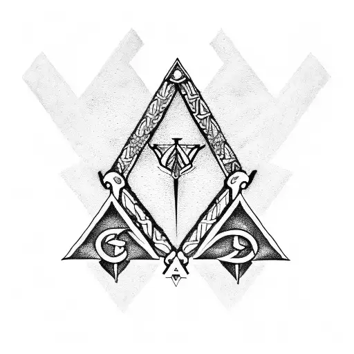 3 Pi with Masonic symbols tattoo design idea